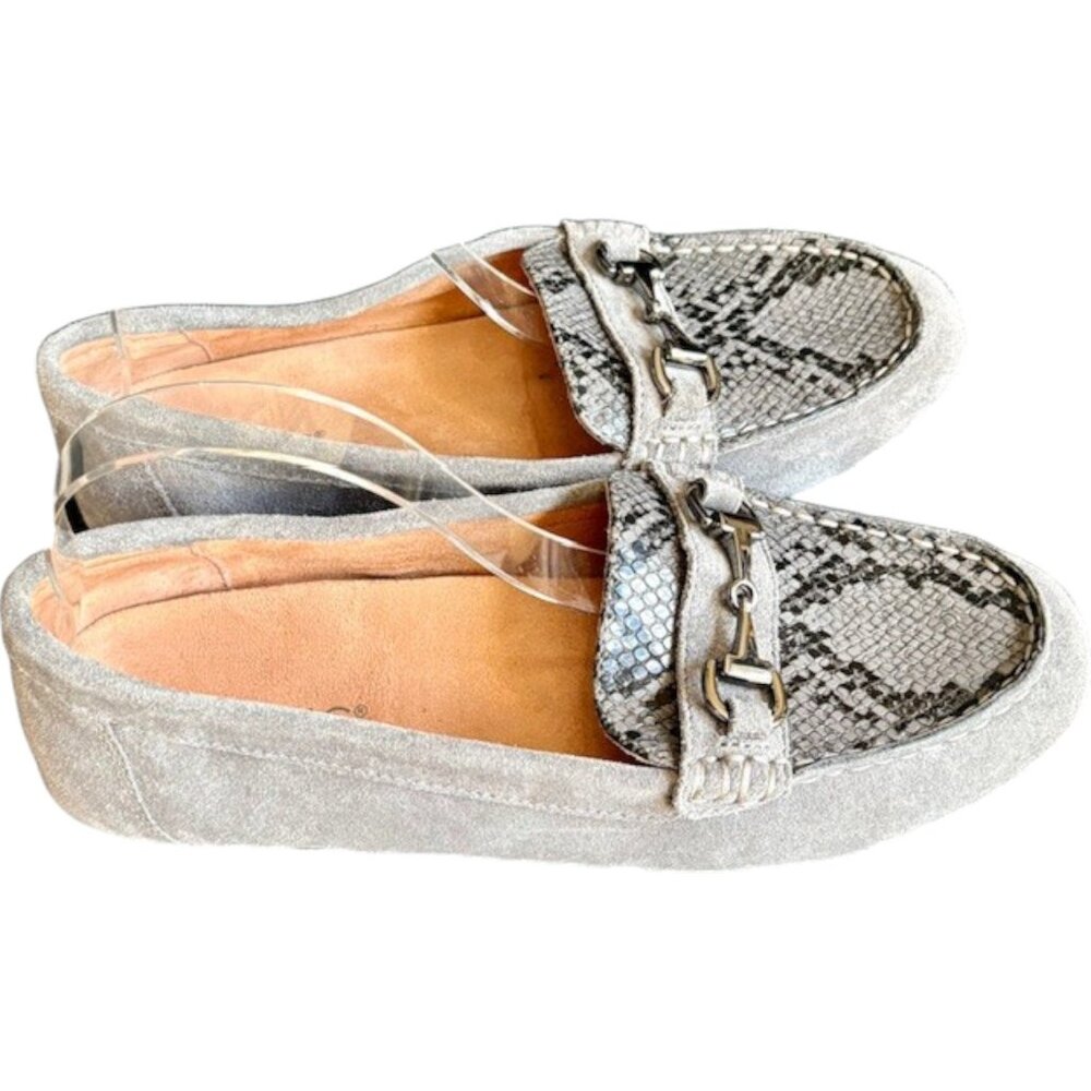 Vionic Dayna Suede Loafers Snake Print - Charcoal - 9.5 WIDE - Picture 2 of 11